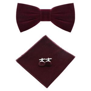 7843 Bow Tie Sets Solid Color Velvet Bow Tie Pre Tied Adjustable Bowties